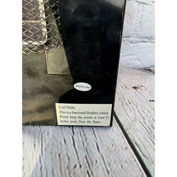 Vintage Foldable 3D Metal Fireplace Hand Painted Screen - Picture 11 of 14